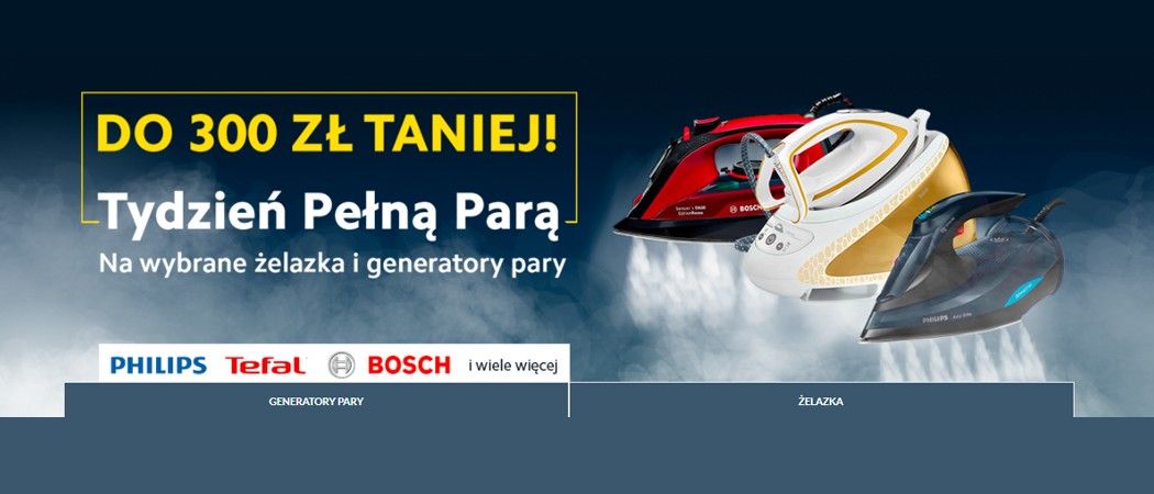 Promocja TYDZIEŃ PEŁNĄ PARĄ w RTV EURO AGD - kup taniej promocyjne żelazko!