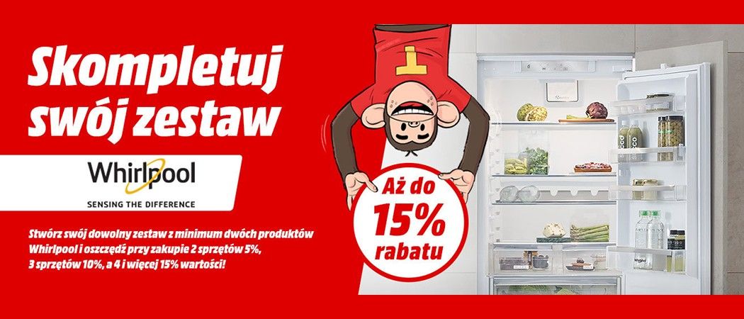 Promocja w Media Markt - kup zestaw sprzęt&oacute;w WHIRLPOOL i odbierz nawet do 15% rabatu!