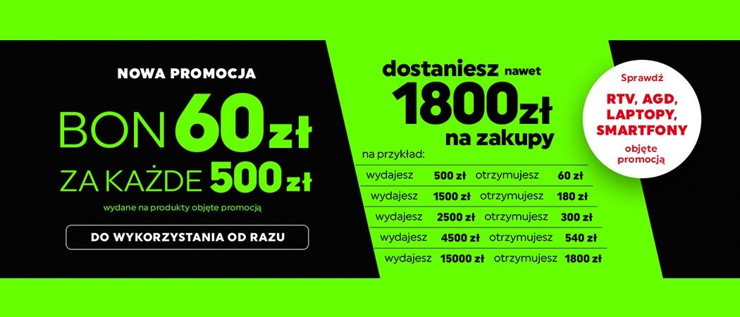 Kup wybrany sprzęt i zyskaj bon o wartości nawet do 1800 zł w promocji Neonet!