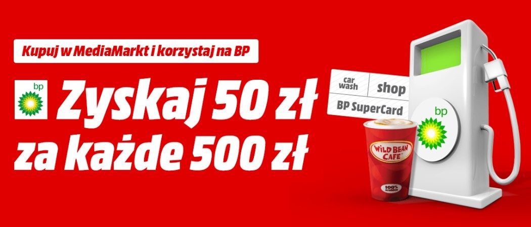 Tankuj taniej paliwo na BP za bony z Media Markt!