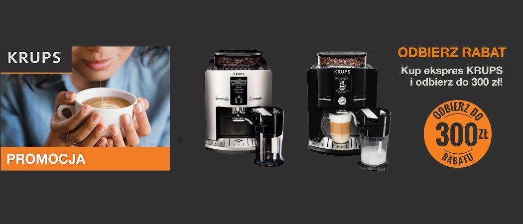 Promocja na ekspresy do kawy Krups - odbierz do 300 złotych rabatu w EURO!