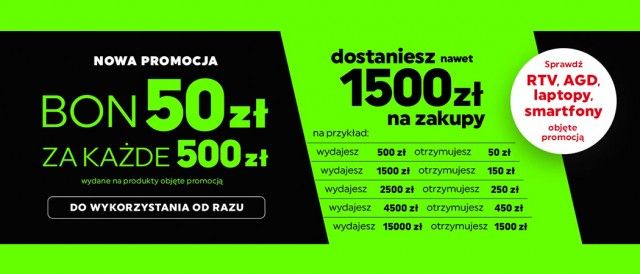 Promocja "50 zł za 500 zł" w NEONET