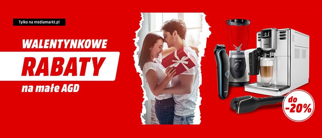 Kup wybrany sprzęt z działu małe AGD z dodatkowym rabatem w promocji "Walentynkowe okazje" w Media Markt!