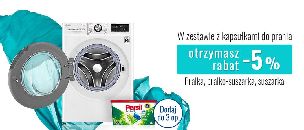 Kup wybraną pralkę, suszarkę lub pralkosuszarkę z tabletkami w zestawie i zyskaj dodatkowy rabat w promocji Neo24!