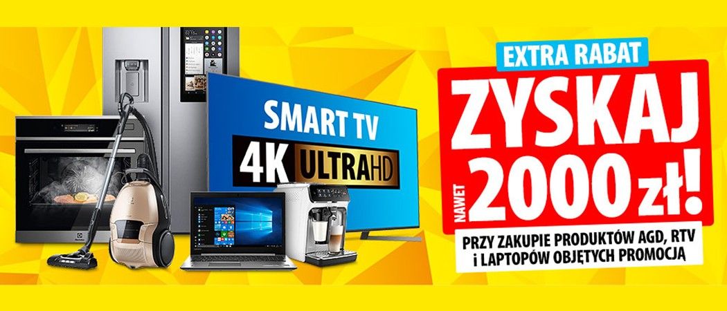 Kup promocyjne sprzęty AGD z rabatem nawet do 2000 zł w promocji "Więcej kupujesz, więcej zyskujesz" w Media Expert!