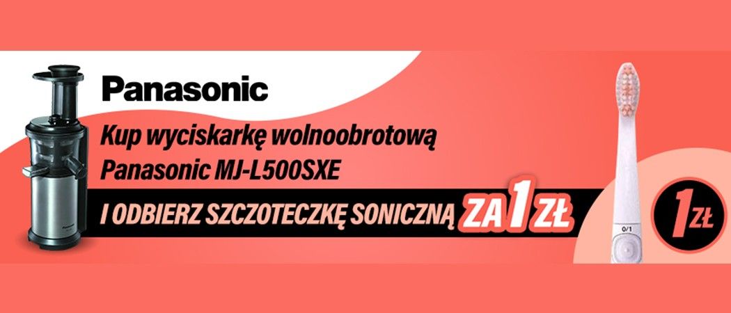 Promocja w RTV EURO AGD - kup wybraną wyciskarkę PANASONIC i odbierz szczoteczkę za 1 zł!