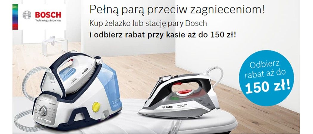 Promocja BOSCH w Neonet - kup wybrane żelazko taniej z kodem rabatowym!
