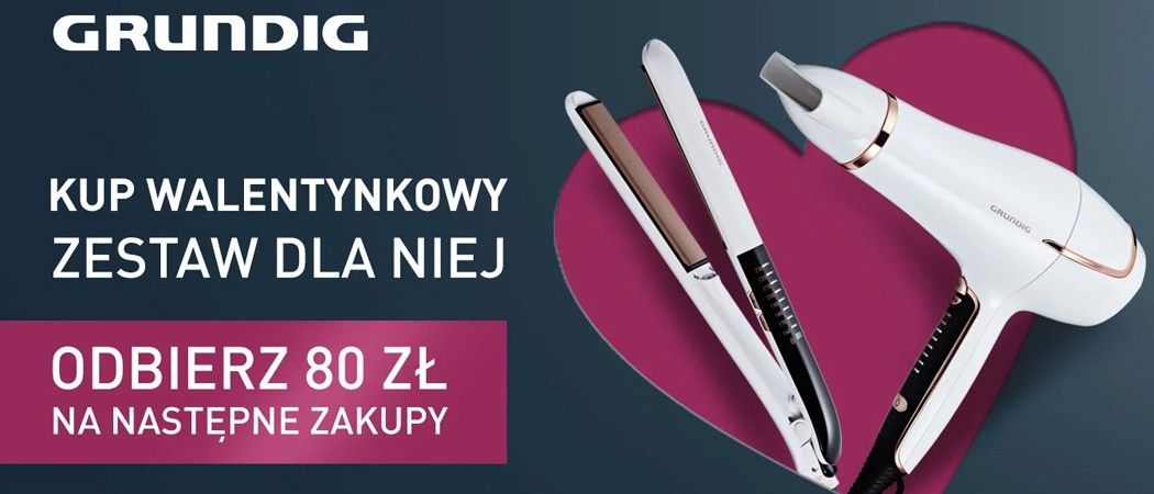Kup promocyjną prostownicę i suszarkę do włos&oacute;w GRUNDIG i zyskaj rabat na kolejne zakup w promocji Media Expert!