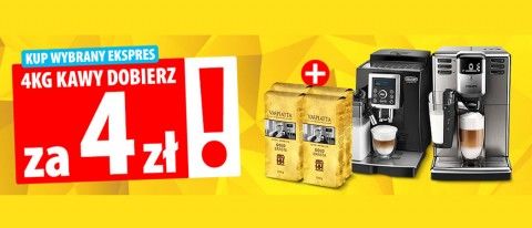 Promocja na ekspresy z kawą w prezencie w Media Expert