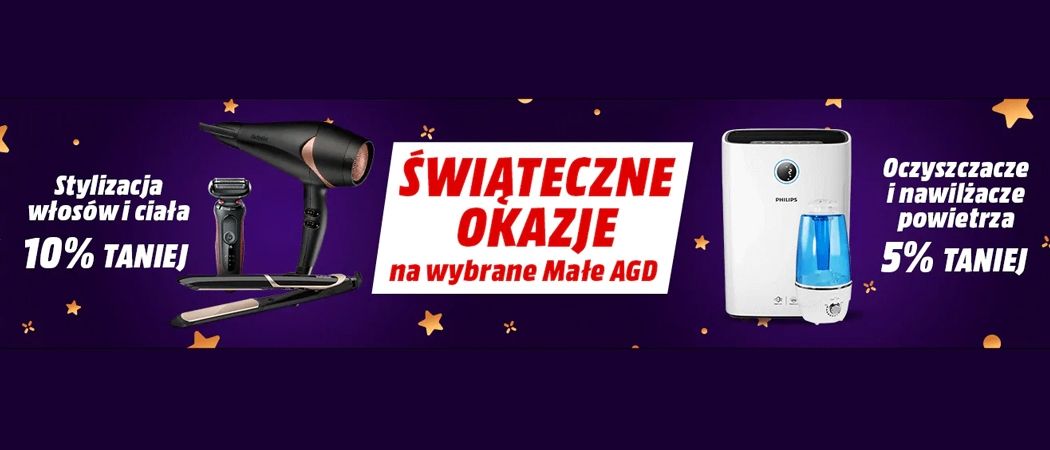 Promocja ŚWIĄTECZNE OKAZJE w Media Markt - kup jeszcze taniej wybrane małe AGD!