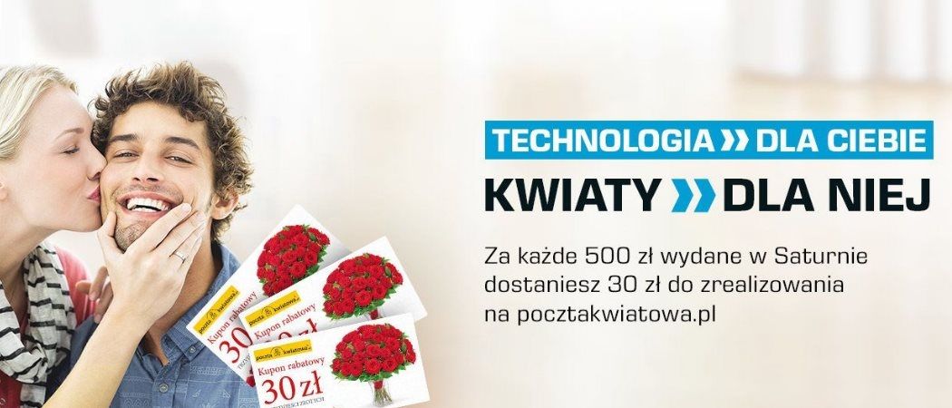Promocja AGD w Saturn (sklep zamknięty) Promocja SATURN na Dzień Kobiet - odbierz voucher na kwiaty gratis! Promocja SATURN na Dzień Kobiet - odbierz voucher na kwiaty gratis!