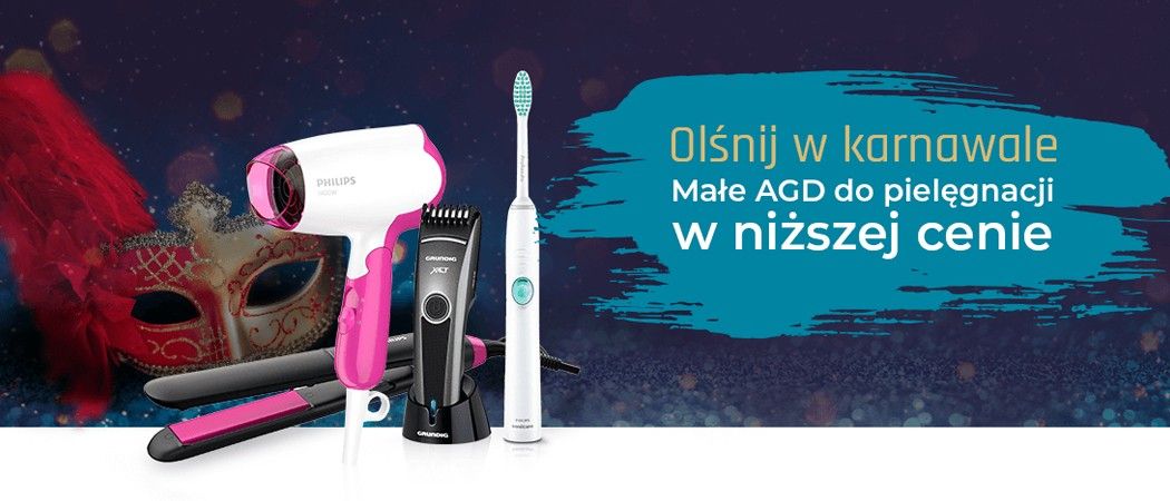 Kup taniej promocyjne małe AGD do pielęgnacji w promocji OLŚNIJ W KARNAWALE w Neo24!