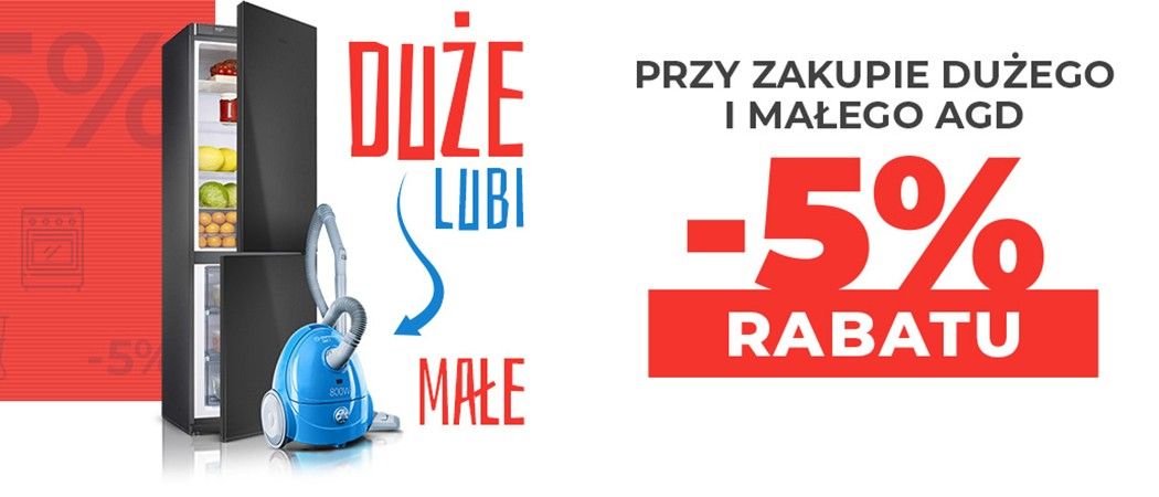 Promocja AGD w Neo24 - przy zakupie dużego i małego AGD zyskasz 5% rabatu!