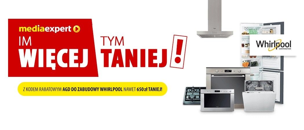 Promocja na AGD w Media Expert - kup AGD Whirlpool taniej o 650 zł!