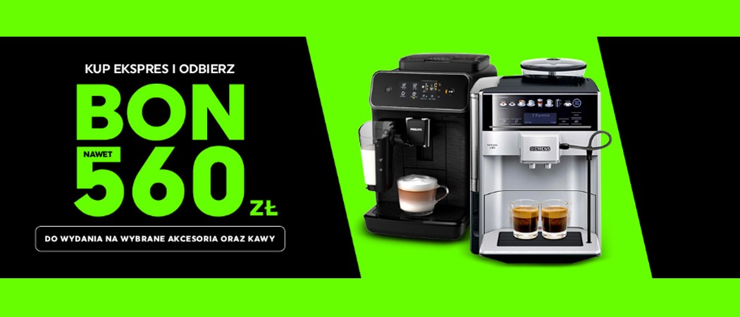 Kup wybrany ekspres do kawy i odbierz nawet do 560 zł na kawę i akcesoria w promocji Neonet!