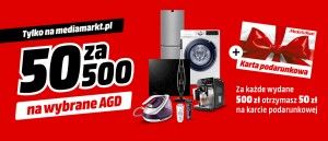 Promocja 50 ZŁ ZA 500 ZŁ w Media Markt