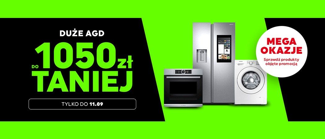 Kup wybrany sprzęt AGD i odbierz nawet do 1050 zł rabatu w promocji "Mega okazje na duże AGD" w Neonet!