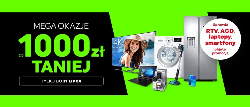 Kup wybrany sprzęt i odbierz do 1000 zł rabatu w promocji "Mega okazje" w Neonet!