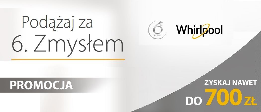 Promocja AGD w Mega Media Promocja na AGD Whirlpool - kup AGD i odbierz nawet 700 zł zwrotu cashback! Promocja na AGD Whirlpool - kup AGD i odbierz nawet 700 zł zwrotu cashback!