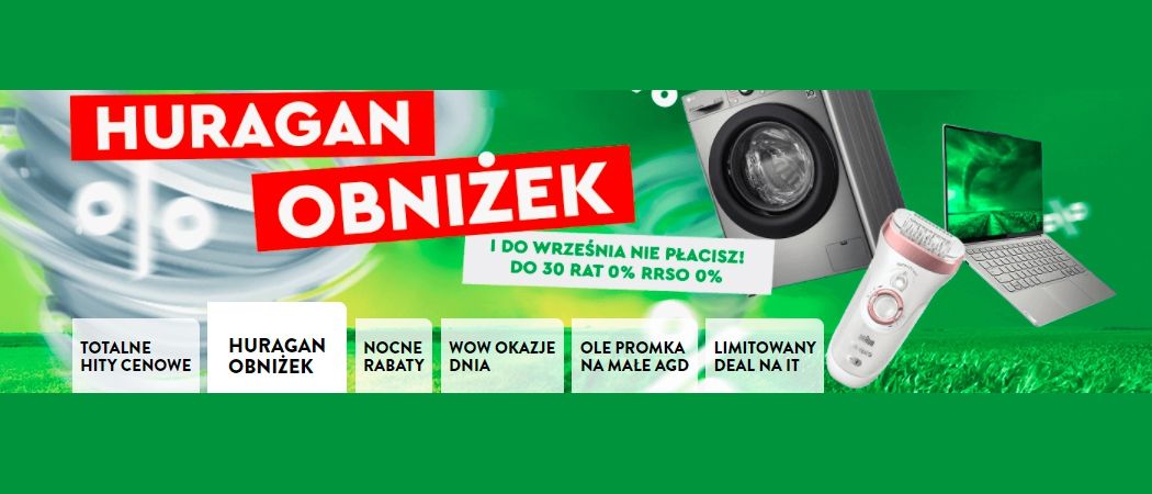 Promocja HURAGAN OBNIŻEK w Ole Ole - kup jeszcze taniej promocyjne AGD!