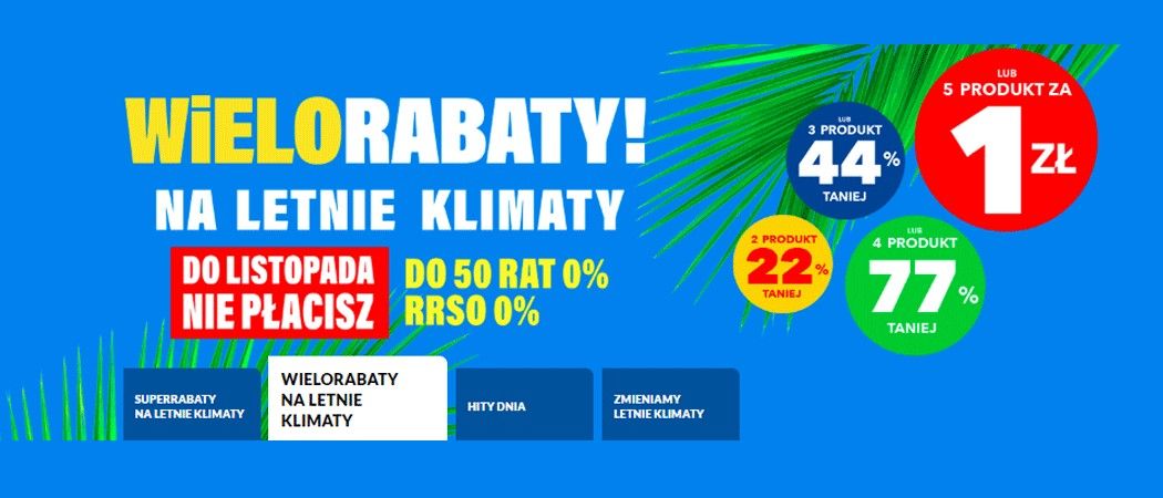 Promocja WIELORABATY NA LETNIE KLIMATY w RTV EURO AGD - kup taniej promocyjny zestaw AGD!
