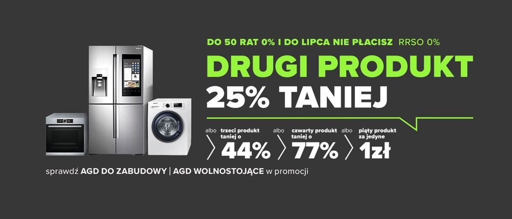 Promocja DRUGI PRODUKT TANIEJ w Neonet - kup wybrane AGD i zyskaj rabat na jeden ze sprzęt&oacute;w!