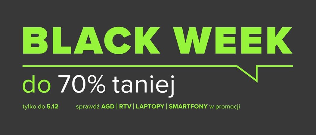 Kup wybrany sprzęt i zyskaj nawet do 70% rabatu w promocji "Black week" w Neonet!