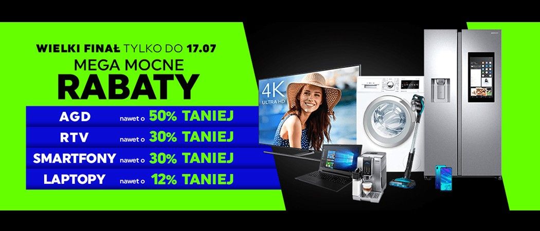Promocja "Mega mocne rabaty" w Neonet - kup wybrany sprzęt AGD nawet do 50% taniej!