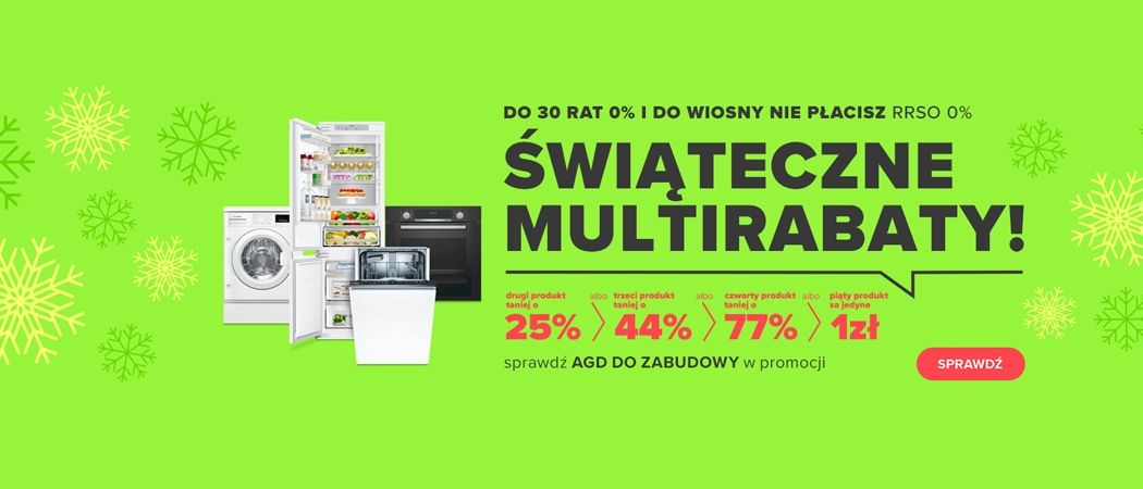 Promocja ŚWIĄTECZNE MULTIRABATY w Neonet - kup promocyjne AGD i zyskaj rabat na jeden ze sprzęt&oacute;w!