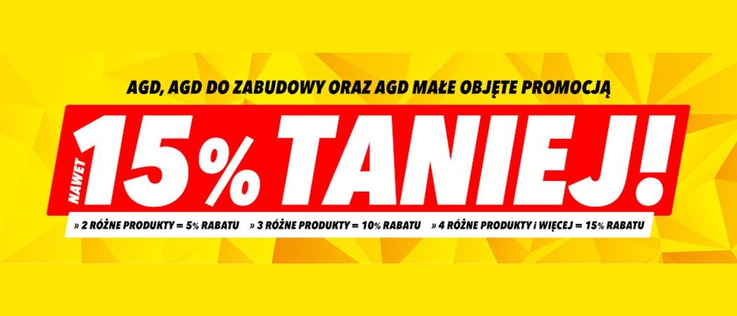 Promocja w Media Expert - kup wybrane sprzęty AGD i zyskaj do 15% rabatu na jeden z nich!