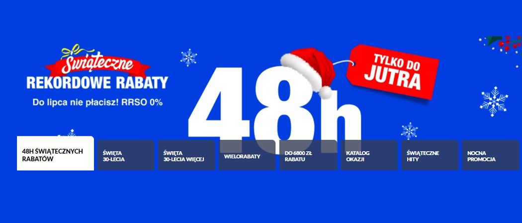Promocja 48H ŚWIĄTECZNYCH RABAT&Oacute;W w RTV EURO AGD - kup jeszcze taniej wybrane AGD!