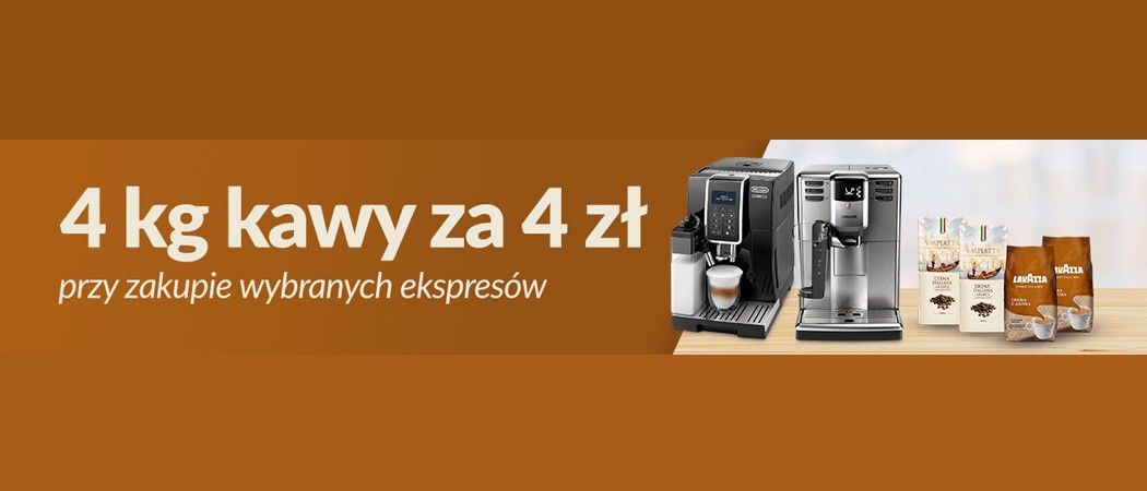 Promocja w RTV EURO AGD - kup promocyjny ekspres i odbierz 4 kg kawy za 4 zł!