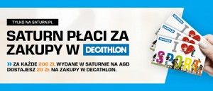 Saturn płaci za zakupy w Decathlon