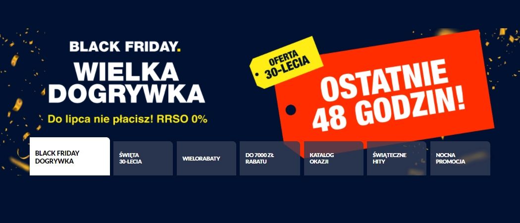 Promocja BLACK FRIDAY WIELKA DOGRYWKA w RTV EURO AGD - kup jeszcze taniej wybrane AGD!