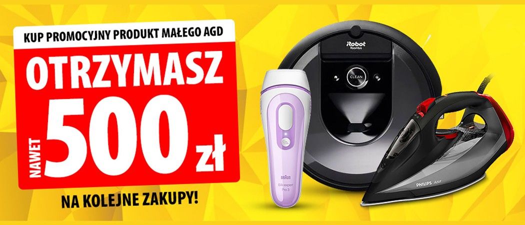 Promocja w Media Expert - kup promocyjny produkt małego AGD otrzymasz nawet 500 zł na kolejne zakupy!