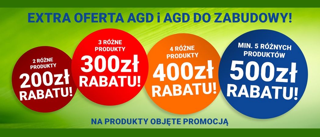 Promocja EXTRA RABAT w Avans - kup wybrane AGD lub AGD do zabudowy taniej z kodem rabatowym!