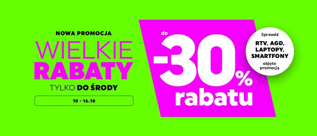 Kup promocyjny sprzęt AGD i zyskaj dodatkową zniżkę w promocji "Wielkie rabaty" w Neonet!