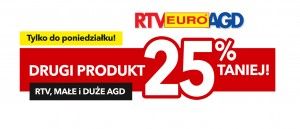 Drugi produkt AGD 25% taniej w RTV EURO AGD