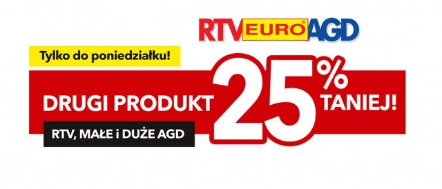 Drugi produkt AGD 25% taniej w RTV EURO AGD