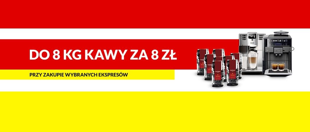 Promocja w RTV EURO AGD - kup wybrany ekspres i odbierz do 8 kg kawy za 8 zł!