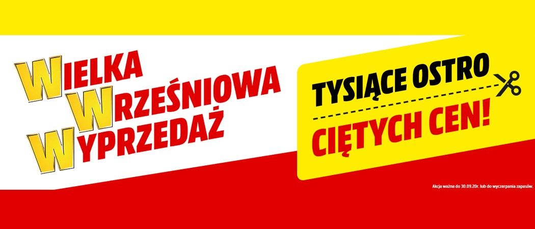 Promocja WIELKA WRZEŚNIOWA WYPRZEDAŻ w Media Markt - kup jeszcze taniej wybrane AGD!