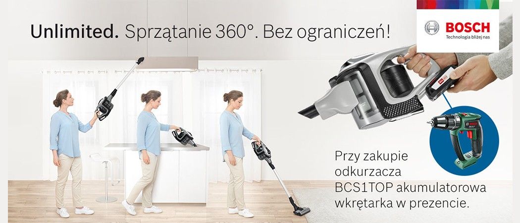 Promocja BOSCH - przy zakupie odkurzacza wiertarko- wkrętarka GRATIS!