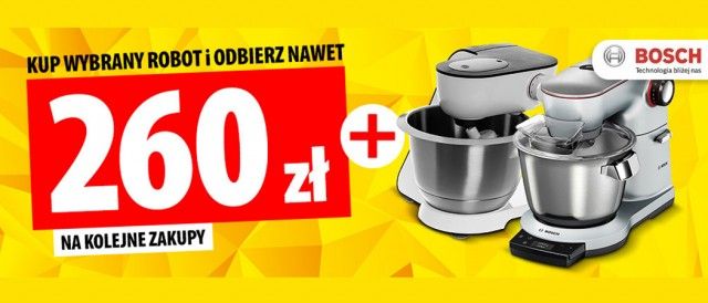 Promocja na roboty kuchenne BOSCH w Media Expert