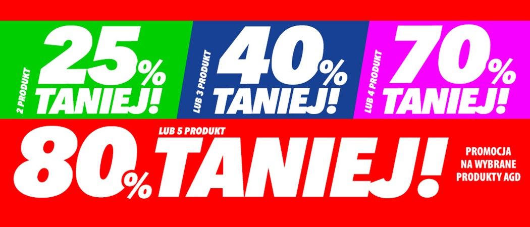 Kup wybrane sprzęty AGD i zyskaj nawet do 80% rabatu na jeden z nich w promocji "Im więcej - tym taniej" Media Expert!