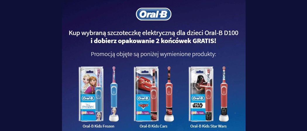 Kup promocyjną szczoteczkę dla dzieci ORAL-B i odbierz 2 końc&oacute;wki w prezencie w promocji Media Expert!