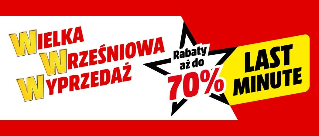 Promocja WIELKA WRZEŚNIOWA WYPRZEDAŻ w Media Markt - kup wybrane AGD nawet do 70% taniej!