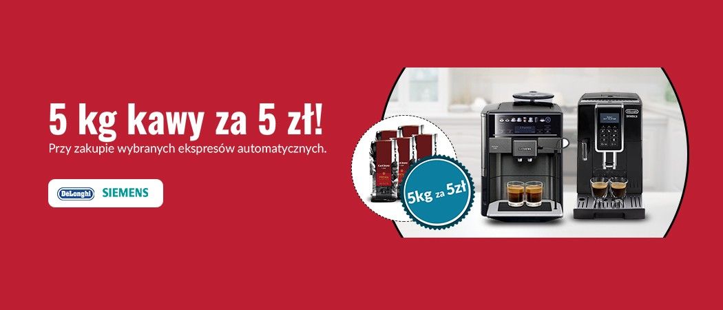 5 kg kawy za 5 zł przy zakupie ekspresu SIEMENS w RTV EURO AGD!