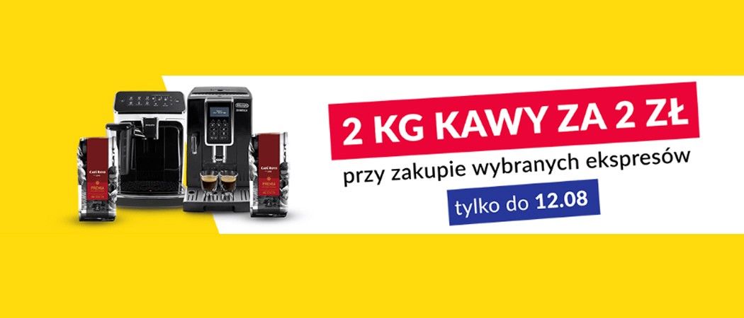 Kup wybrany ekspres do kawy i zyskaj 2 kg kawy za 2 zł w promocji RTV EURO AGD!