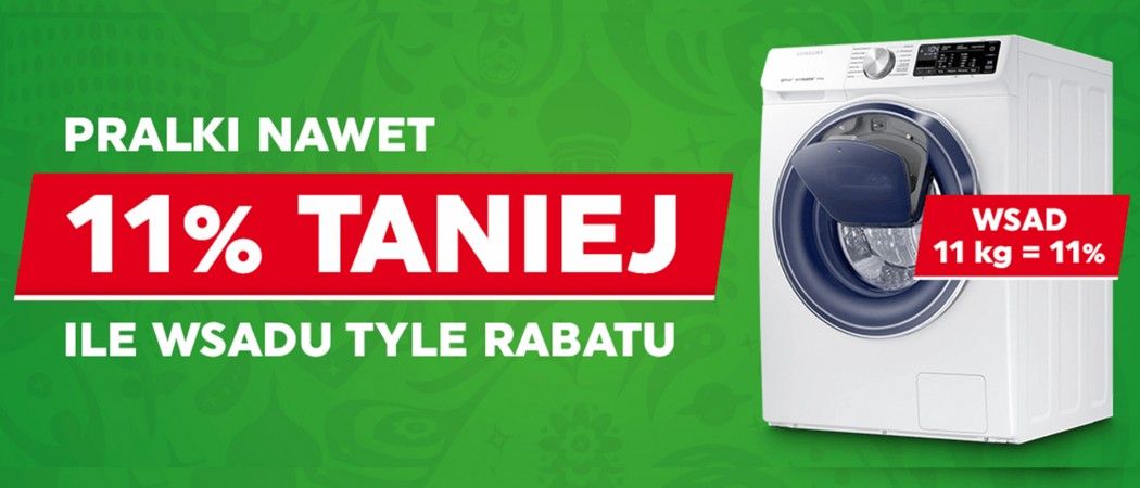 Promocja na pralki w NEONET - ile wsadu tyle rabatu - do 11% zniżki!
