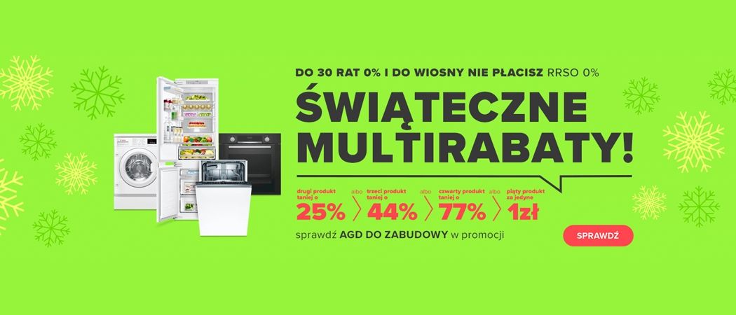 Promocja ŚWIĄTECZNE MULTIRABATY w Neonet - kup wybrane AGD i zyskaj rabat na jeden ze sprzęt&oacute;w!